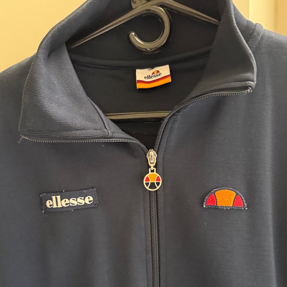 Ellesse Men's Dark Blue Track Jacket with White Stripes - Picture 2 of 3
